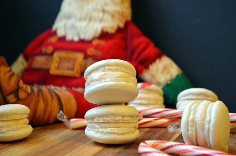 Candy Cane Macarons