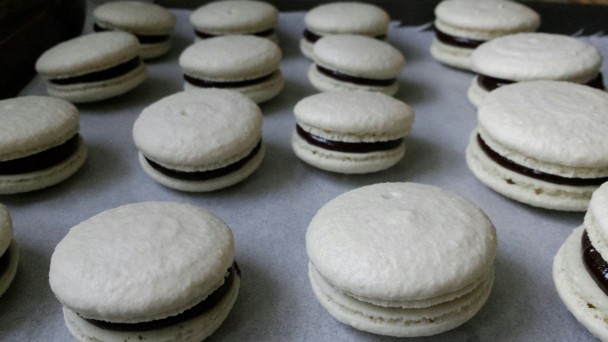 Vanilla Macaron with Chocolate Whiskey Ganache