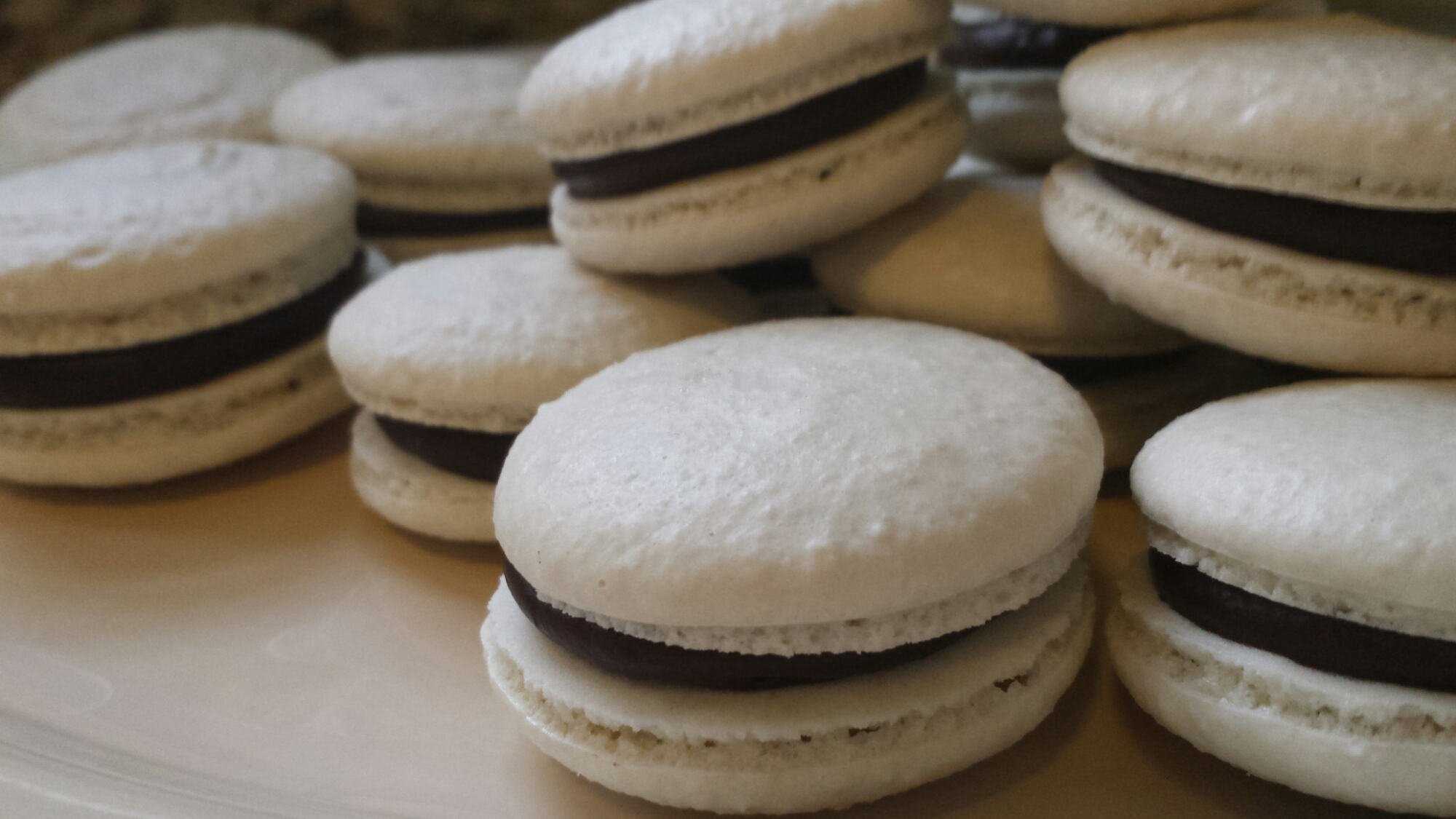 Vanilla Macaron with Chocolate Whiskey Ganache
