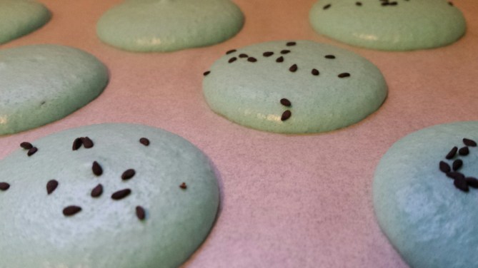 Blue Tahini Macarons