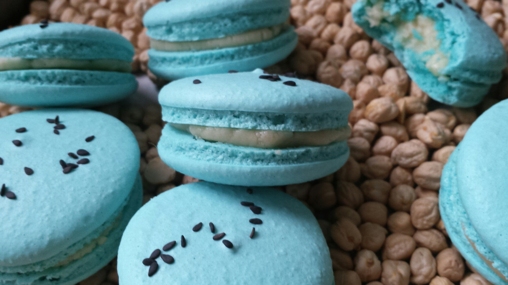 Blue Tahini Macarons